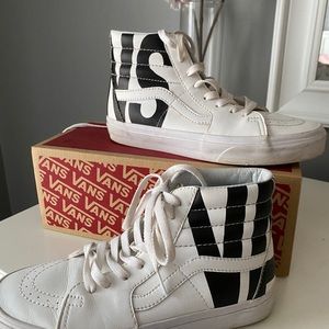Vans Leather Black and White SK8-HI